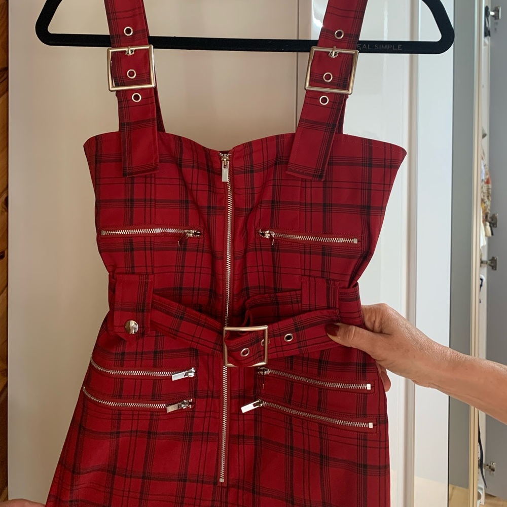 NWT Size Small Red Plaid WeWoreWhat Overalls